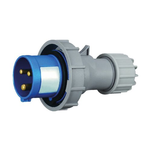 ENCHUFE AÉREO 16AMP 2P+T 230V AZUL 6H IP67
