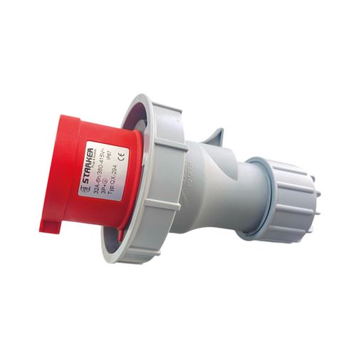 ENCHUFE AÉREO 32AMP 3P+T 230V ROJO 6H IP67