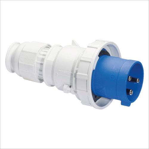 ENCHUFE 63AMP 2P+T 250V AZUL 6H IP67 MULTI-GRIP TE-PLUS