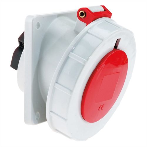 TOMA EMPOTRABLE 32AMP 3P+T 415V ROJO 6H IP67