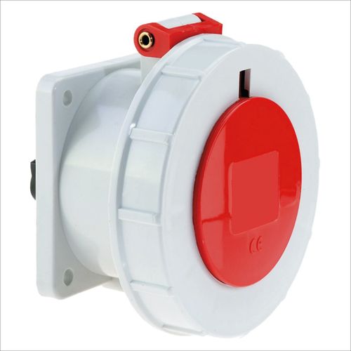 TOMA EMPOTRABLE 32AMP 3P+T 440V ROJO IP67 P/CONTAINERS