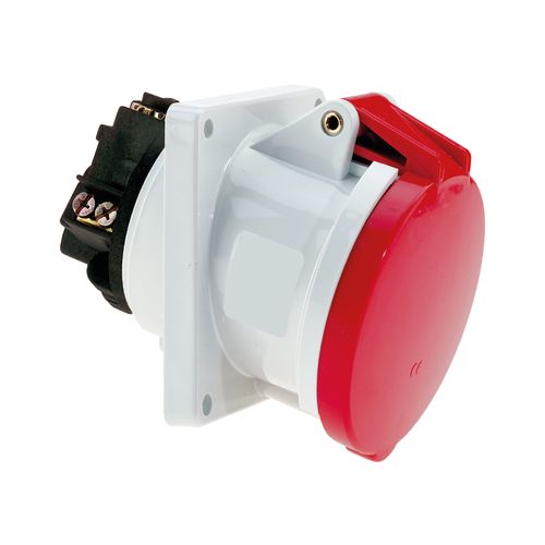 TOMA EMPOTRABLE 63AMP 3P+T 415V ROJO 6H IP44