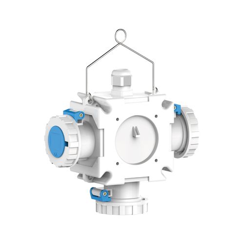 TOMA TRIPLE AEREA 16AMP 2P+T 250V AZUL 6H IP67 CROSS B