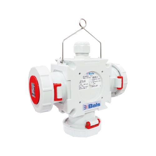 TOMA TRIPLE AEREA 32AMP 3P+T 4150V ROJO 6H IP67 CROSS