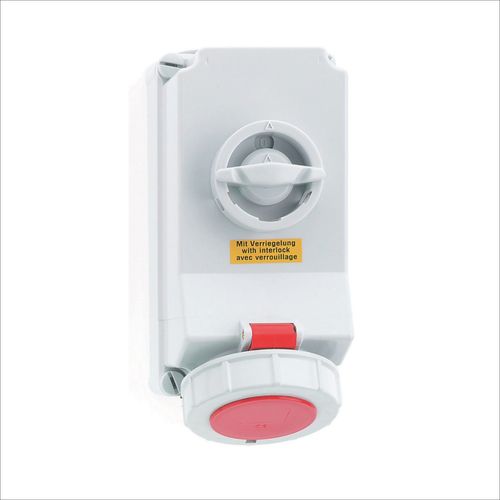 TOMA VISIBLE 32A 5P 400V ROJO 6H IP67