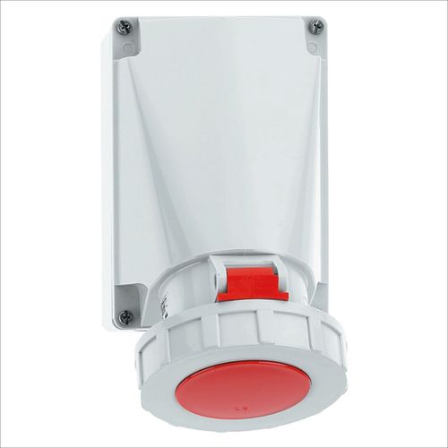 TOMA VISIBLE 63A 4P 415V ROJO 6H IP67